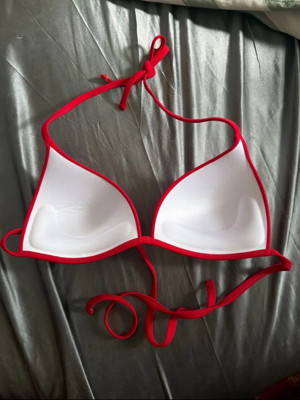Red Women's Push-Up Bikini Top - Classic Halter Style - Picture 2 of 2
